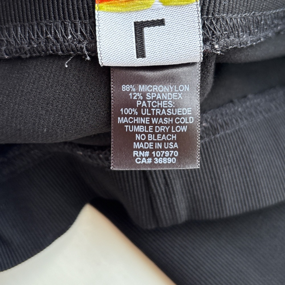 Kerrits Kids L Riding Pants Black Microcord™ Knee Patch Tights Stretch - Picture 9 of 9